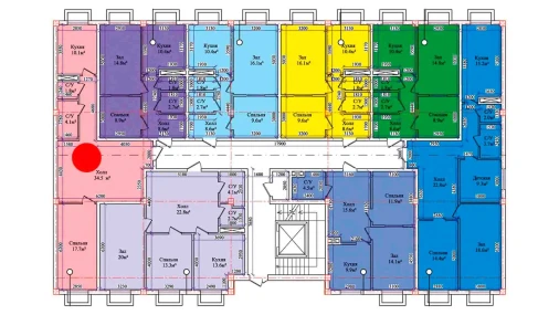 3-комнатная квартира 69.4 м²  1/9 этаж | Жилой комплекс CHIRCHIQ CITY