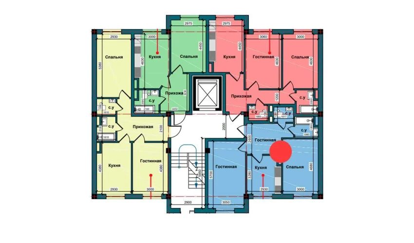 2-комнатная квартира 58.5 м²  1/9 этаж | Жилой комплекс NUR BARAKA