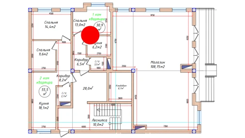 1-комнатная квартира 30.9 м²  1/5 этаж | Жилой комплекс Oq mahalla