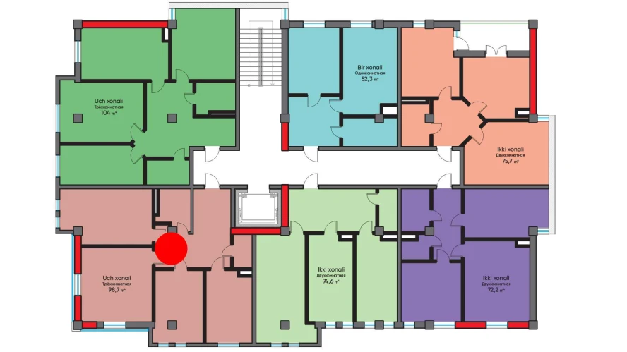 3-комн. квартира 98.7 м²  8/10 этаж | Жилой комплекс BRIDGE