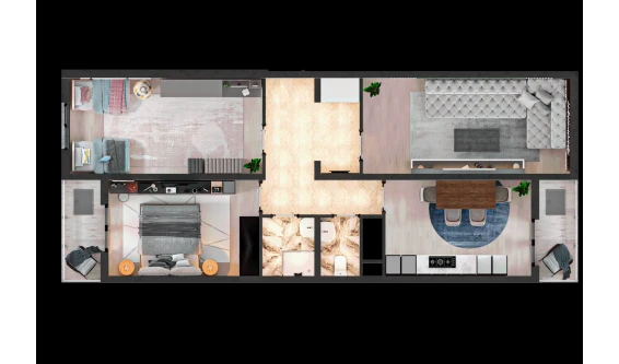 3-комнатная квартира 82.9 м²  11/16 этаж | Жилой комплекс TRINITY
