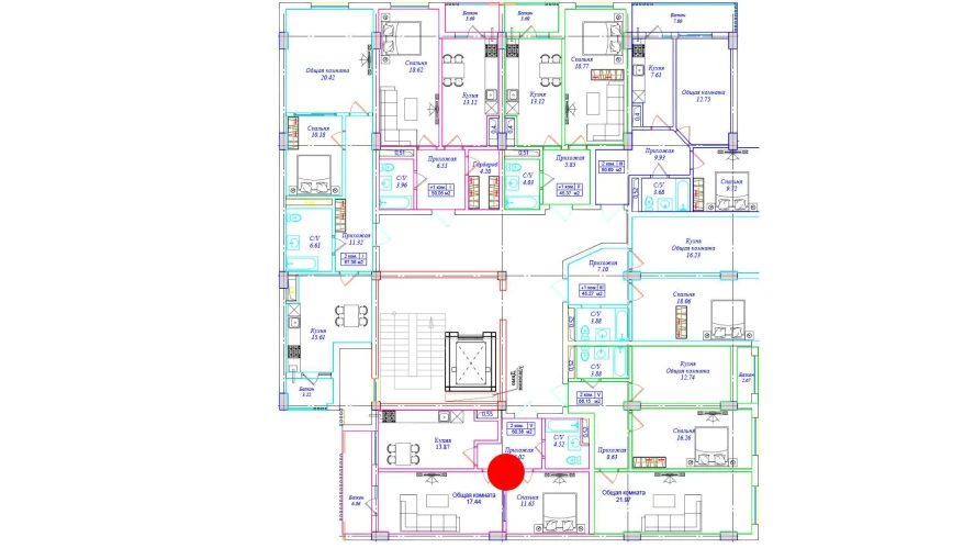 2-xonali xonadon 60.36 m²  6/9 qavat | UCHTEPA CITY Turar-joy majmuasi