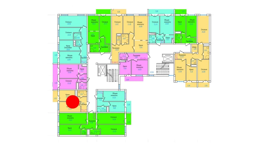 1-xonali xonadon 37.08 m²  8/9 qavat | PROVANS Turar-joy majmuasi