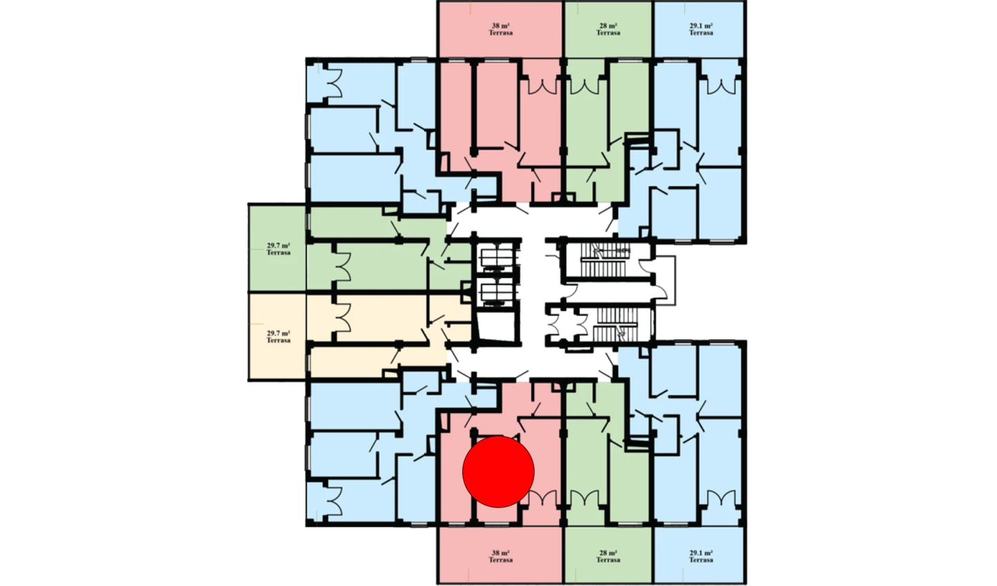 2-xonali xonadon 66.56 m²  3/16 qavat | Musaffo Turar-joy majmuasi
