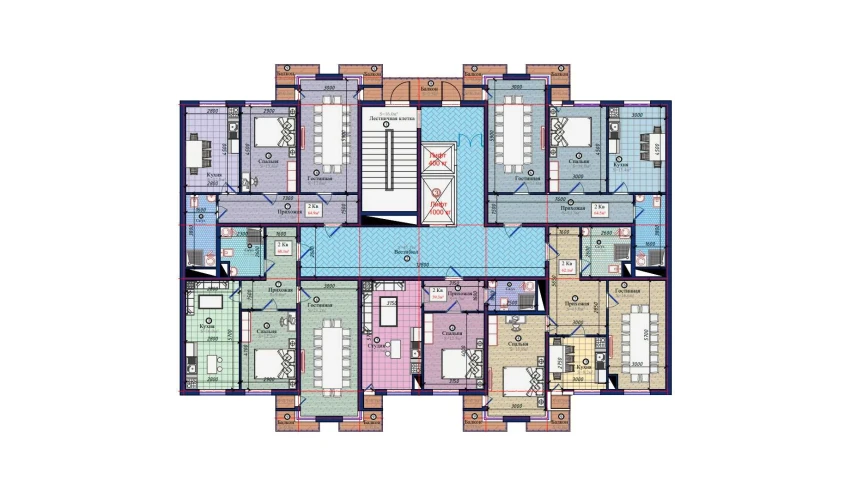 2-xonali xonadon 56.1 m²  4/10 qavat | NURAFSHON Turar-joy majmuasi