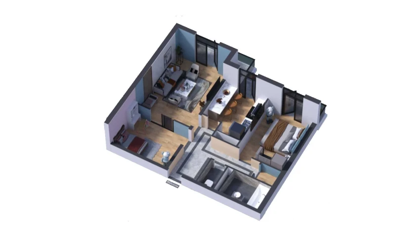 3-комнатная квартира 68.42 м²  11/16 этаж | Жилой комплекс SOKIN DIYOR