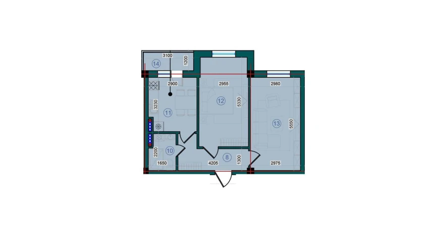 2-комнатная квартира 114.2 м²  5/5 этаж | Жилой комплекс Bristol