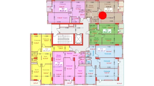 2-xonali xonadon 59.28 m²  7/8 qavat | CAPITAL AVENUE Turar-joy majmuasi