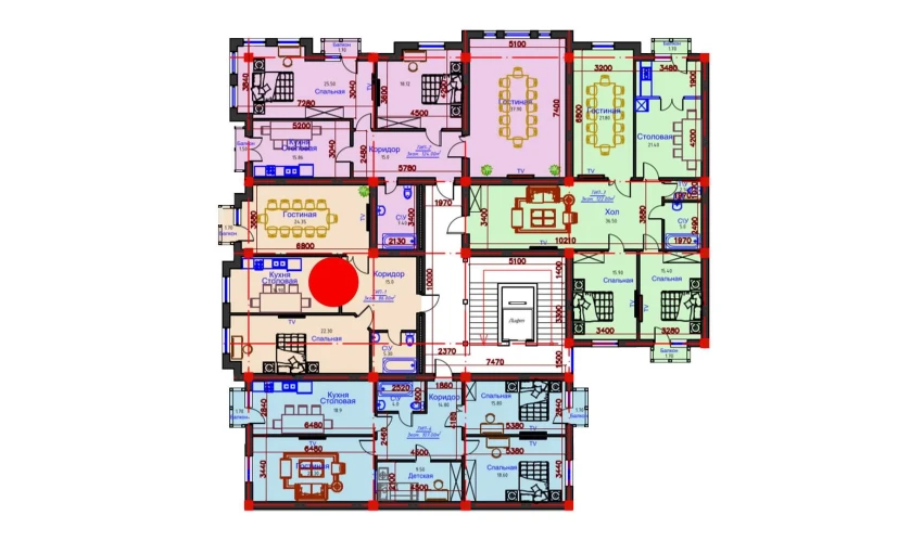 3-комнатная квартира 86 м²  7/10 этаж | Жилой комплекс AFROSIYOB