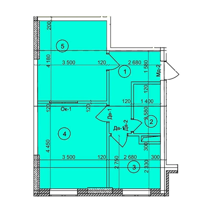 2-xonali xonadon 51.1 m²  3/9 qavat | Uchtepa Avenue Turar-joy majmuasi
