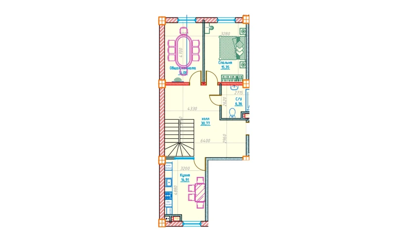 2-комнатная квартира 81.47 м²  1/13 этаж | Жилой комплекс Al-Qasr