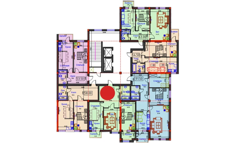 2-комнатная квартира 79.5 м²  6/12 этаж | Жилой комплекс GAGARIN AVENUE