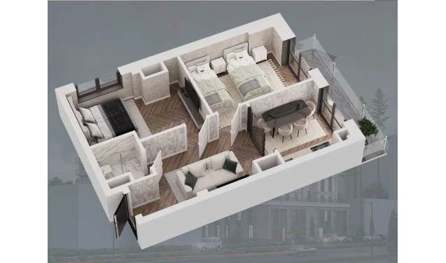 3-xonali xonadon 52.7 m²  12/12 qavat | Bunyodobod Turar-joy majmuasi