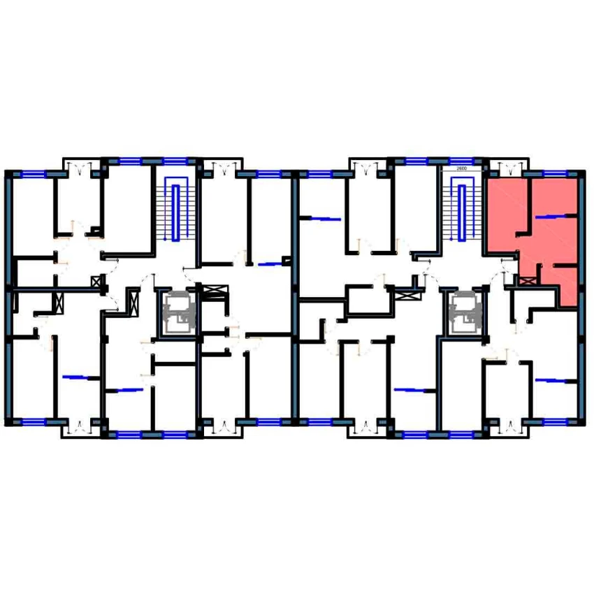 1-xonali xonadon 37.5 m²  6/9 qavat | FLORYA RESIDENCE Turar-joy majmuasi