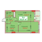 2-комн. квартира 52.27 м²  7/8 этаж | Жилой комплекс CAPITAL AVENUE