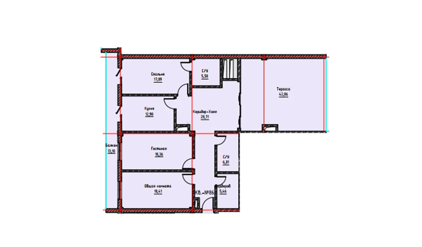 4-комнатная квартира 155.38 м²  9/9 этаж | Жилой комплекс UCHTEPA CITY