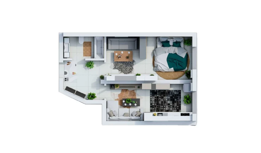 1-xonali xonadon 45.27 m²  5/9 qavat | UCHTEPA CITY Turar-joy majmuasi