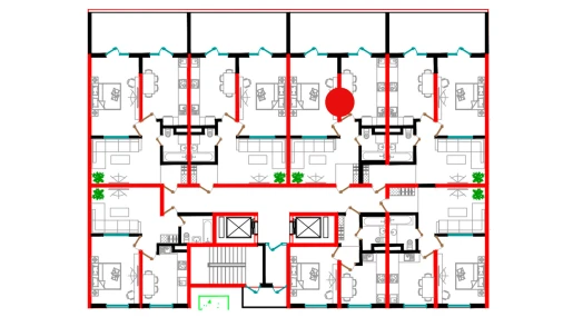 2-xonali xonadon 69.3 m²  2/12 qavat | Aman Residence Turar-joy majmuasi