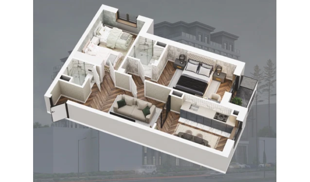 3-комнатная квартира 58.1 м²  11/12 этаж | Жилой комплекс Bunyodobod