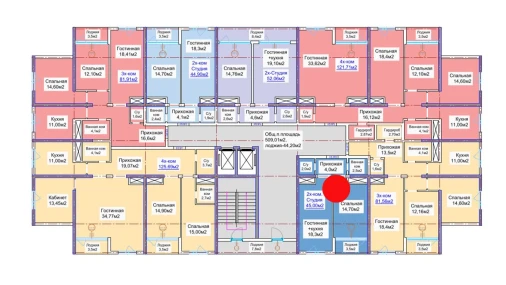 2-комнатная квартира 45 м²  3/16 этаж | Жилой комплекс ELITE ECO CITY