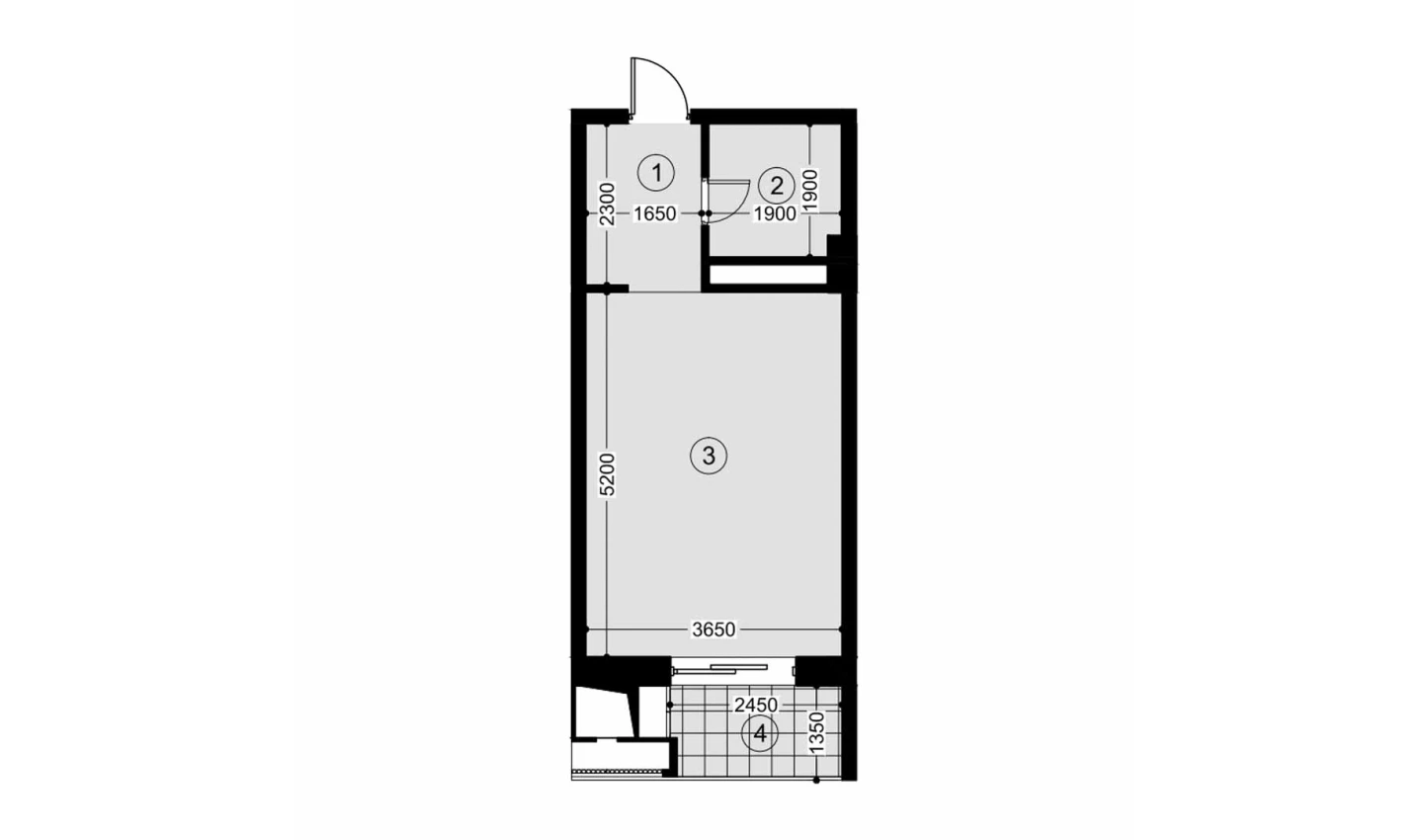 1-xonali xonadon 29.8 m²  5/12 qavat | NAVRUZ GROUP Turar-joy majmuasi