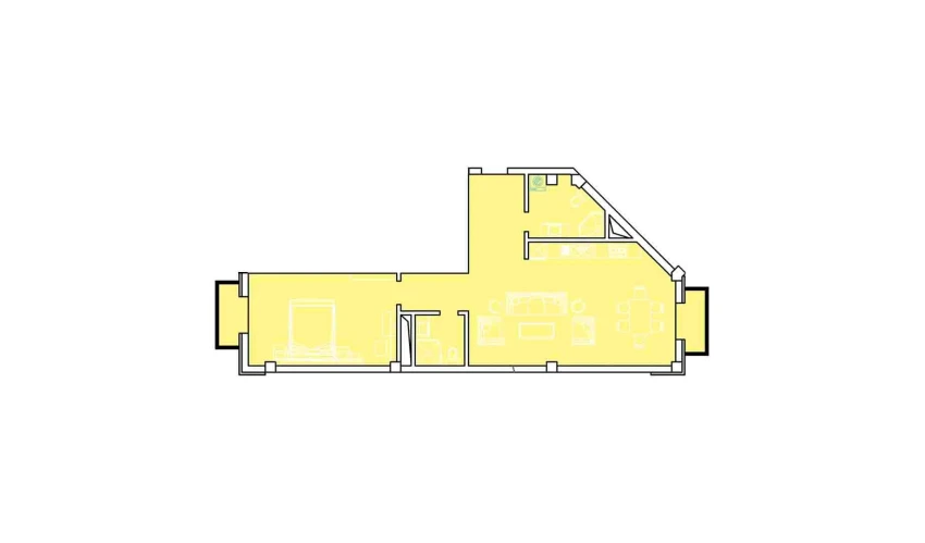 2-xonali xonadon 83.68 m²  4/8 qavat | Ziynat Capital Turar-joy majmuasi