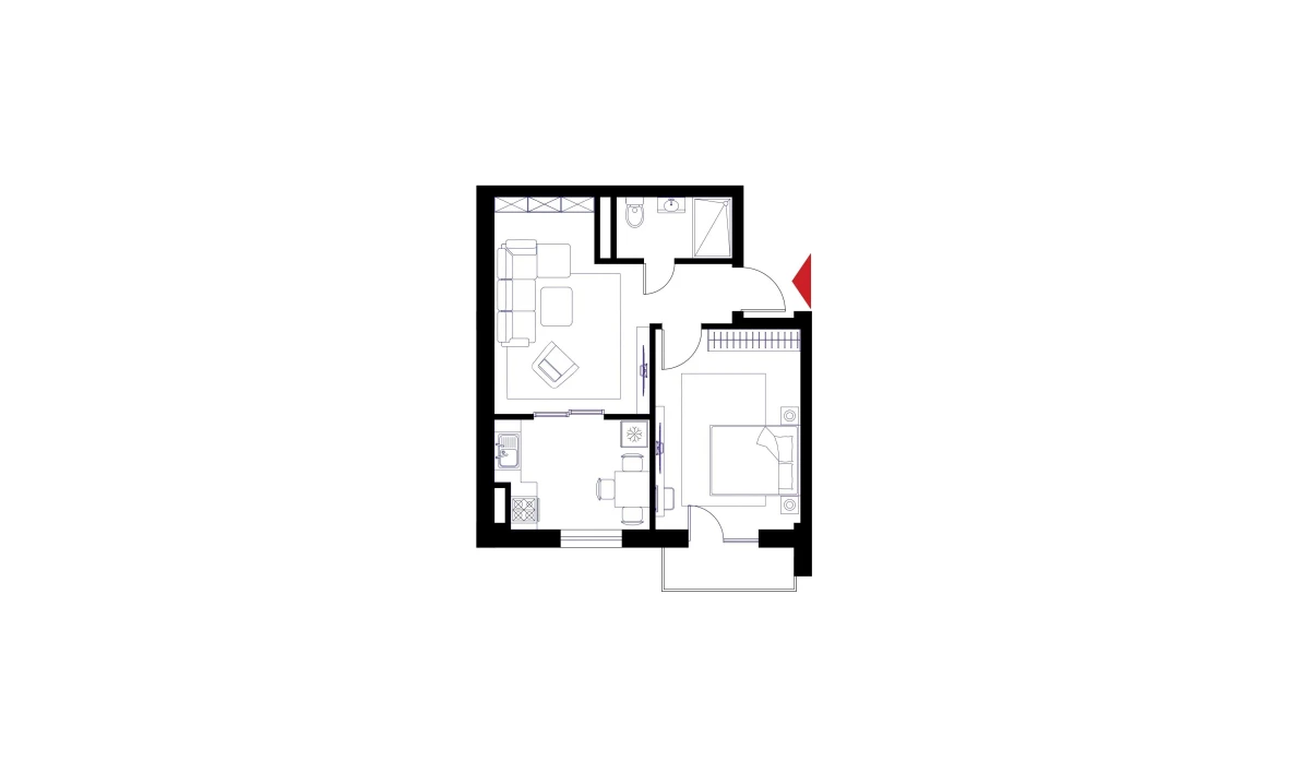 2-комнатная квартира 50.8 м²  4/6 этаж | Жилой комплекс CHOSHTEPA GARDEN