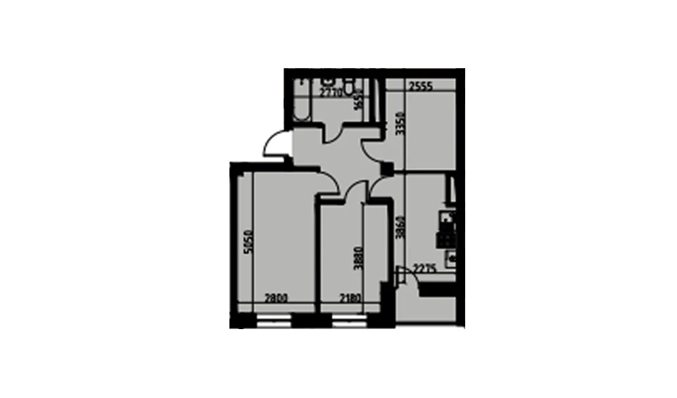 3-комн. квартира 55.32 м²  3/10 этаж | Жилой комплекс YANGIOBOD RESIDENCE