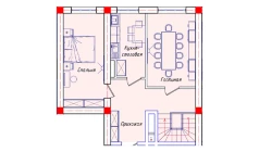 4-xonali xonadon 104.4 m²  1/8 qavat | STAR HOUSE RESIDENCE Turar-joy majmuasi