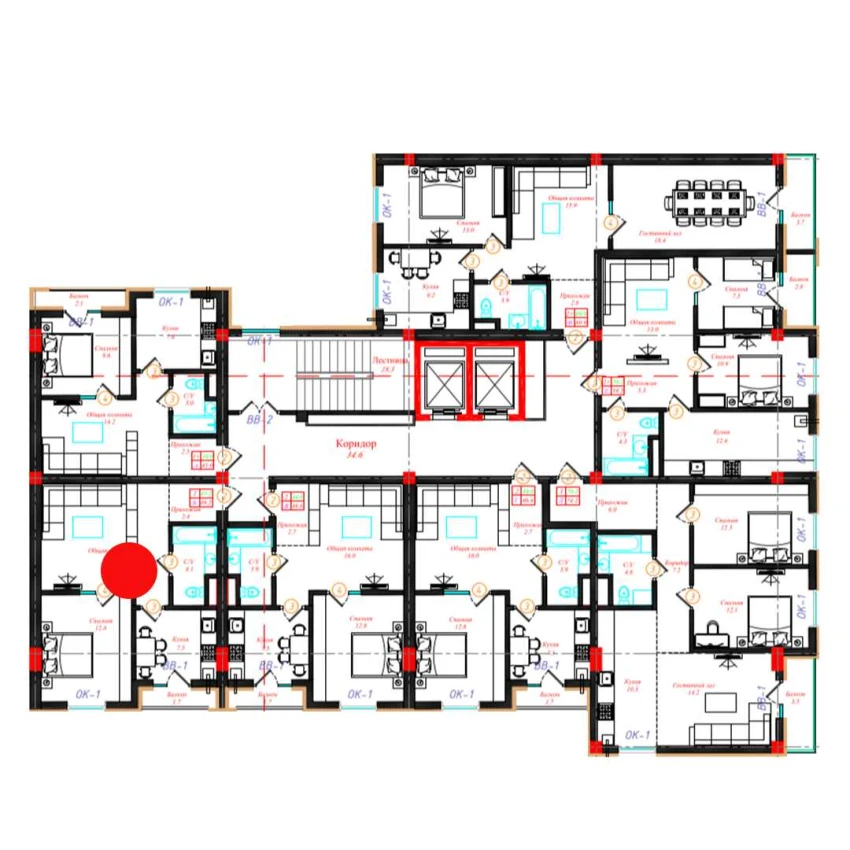 2-xonali xonadon 49.2 m²  8/10 qavat | CHINARA PARK Turar-joy majmuasi