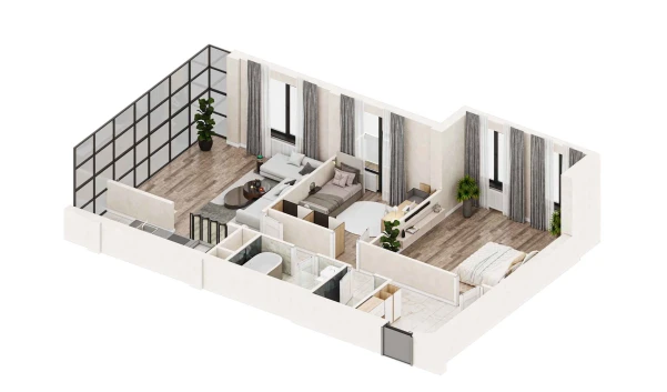 3-комнатная квартира 91 м²  7/19 этаж | Жилой комплекс BRILLIANT CITY AC