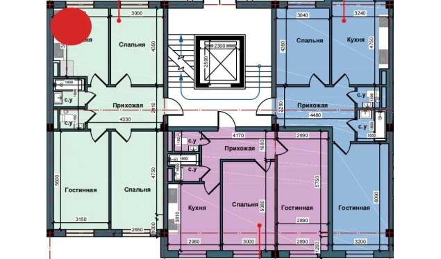 3-комнатная квартира 79 м²  9/9 этаж | Жилой комплекс NUR BARAKA