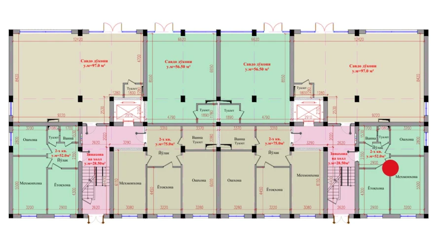 2-комн. квартира 52 м²  1/8 этаж | Жилой комплекс Saxro