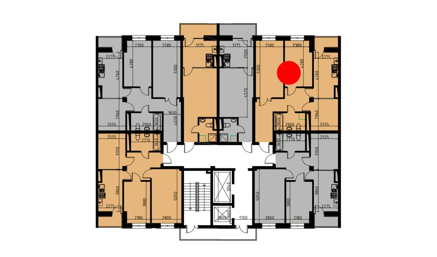 2-xonali xonadon 60.35 m²  9/10 qavat | YANGIOBOD RESIDENCE Turar-joy majmuasi