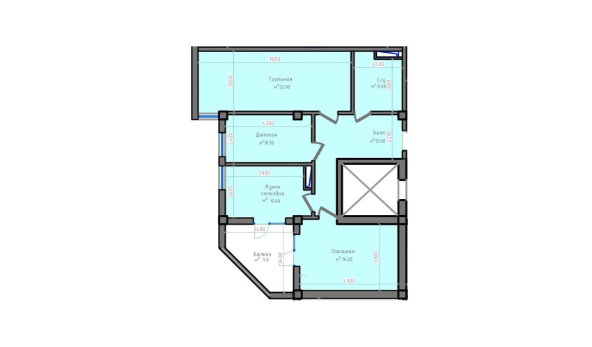 3-комн. квартира 94.1 м²  10/13 этаж | Жилой комплекс ORZU SAROYI