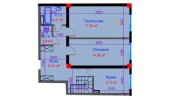 2-xonali xonadon 63.33 m²  1/10 qavat | Ko'kcha-Oqtepa Turar-joy majmuasi