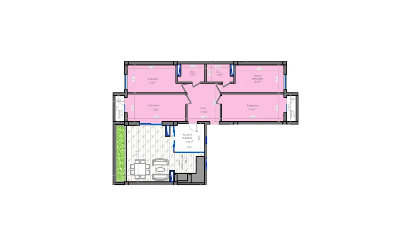 3-xonali xonadon 167 m²  13/13 qavat | ORZU SAROYI Turar-joy majmuasi