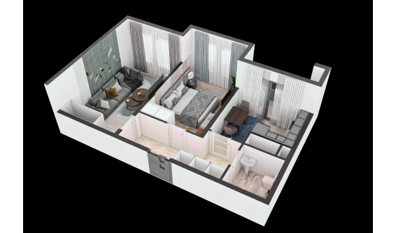 2-комнатная квартира 50.3 м²  7/16 этаж | Жилой комплекс TRINITY