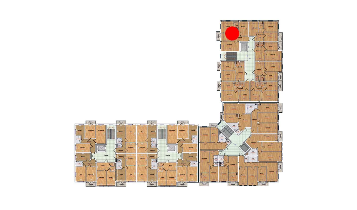 3-xonali xonadon 62.5 m²  8/9 qavat | MBG Turar-joy majmuasi