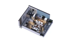 1-xonali xonadon 40.26 m²  14/16 qavat | SOKIN DIYOR Turar-joy majmuasi