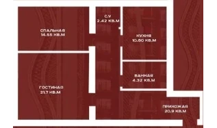 2-комнатная квартира 80.9 м²  2/13 этаж | Жилой комплекс CHAYKA RESIDENCE