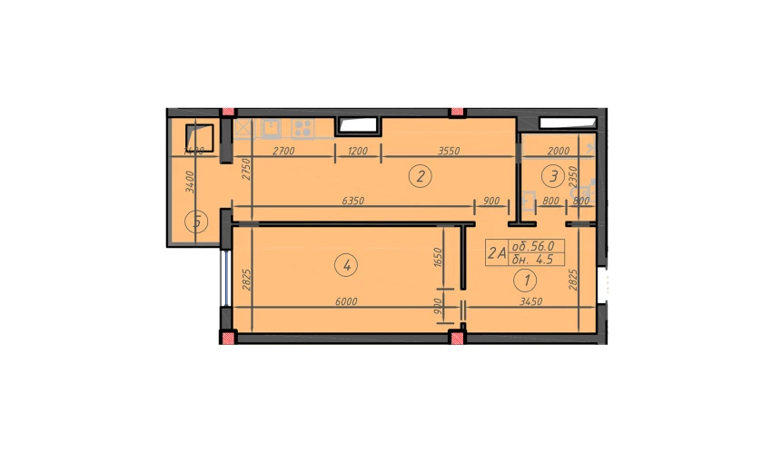 3-комнатная квартира 56 м²  11/12 этаж | Жилой комплекс Sokin hayot