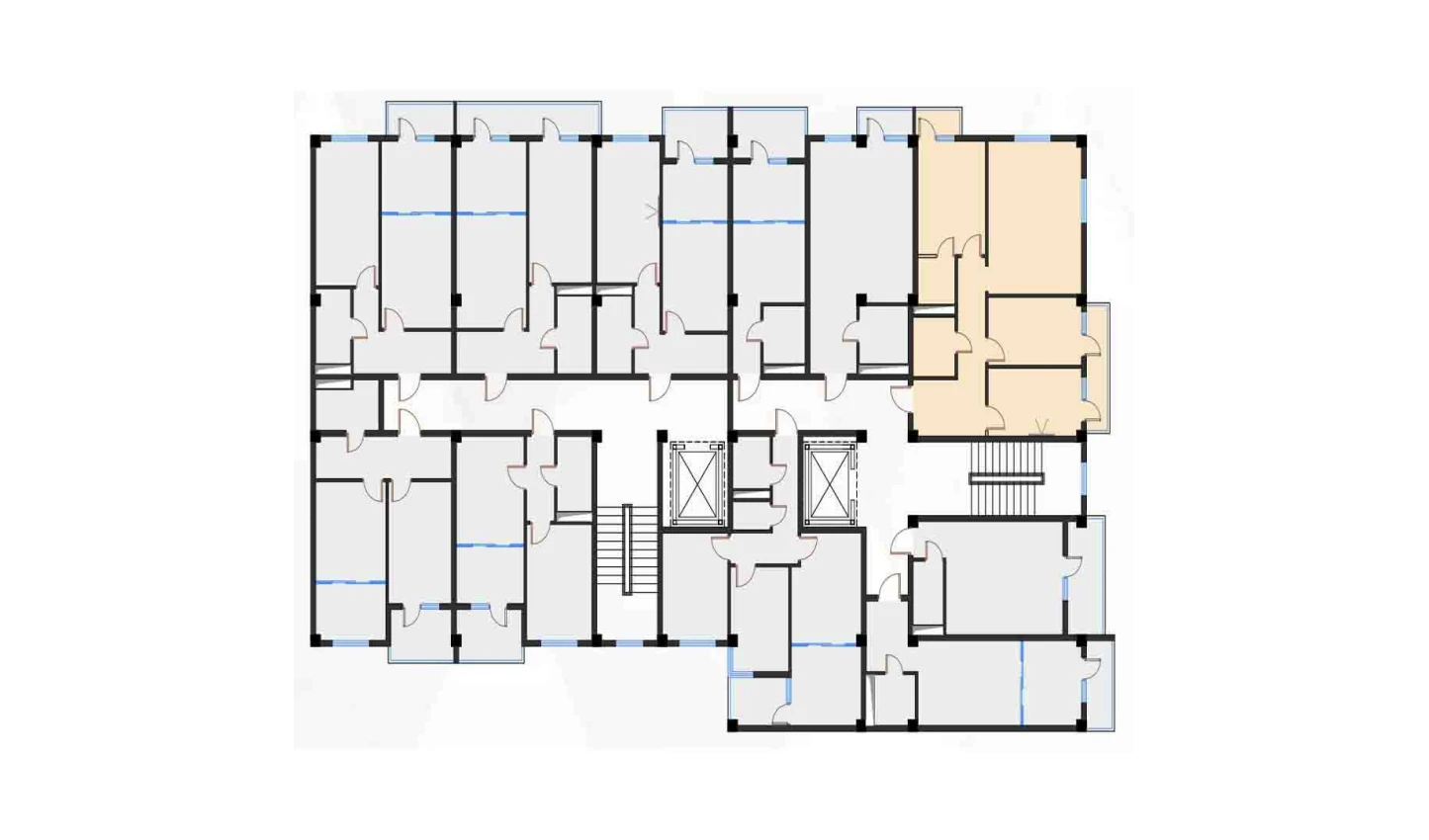 4-xonali xonadon 76.47 m²  4/7 qavat | Bochka Resort Turar-joy majmuasi