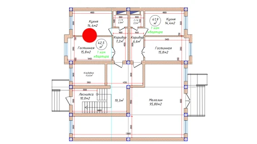 1-комнатная квартира 42.5 м²  1/5 этаж | Жилой комплекс Oq mahalla