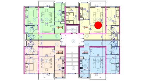 3-xonali xonadon 74.6 m²  8/9 qavat | Ahillik Turar-joy majmuasi