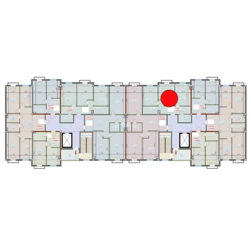 2-xonali xonadon 77 m²  8/9 qavat | YANGI AVLOD Turar-joy majmuasi