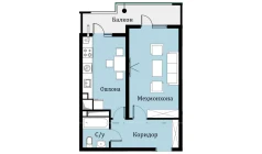 1-xonali xonadon 40.75 m²  11/16 qavat | SOKIN DIYOR Turar-joy majmuasi