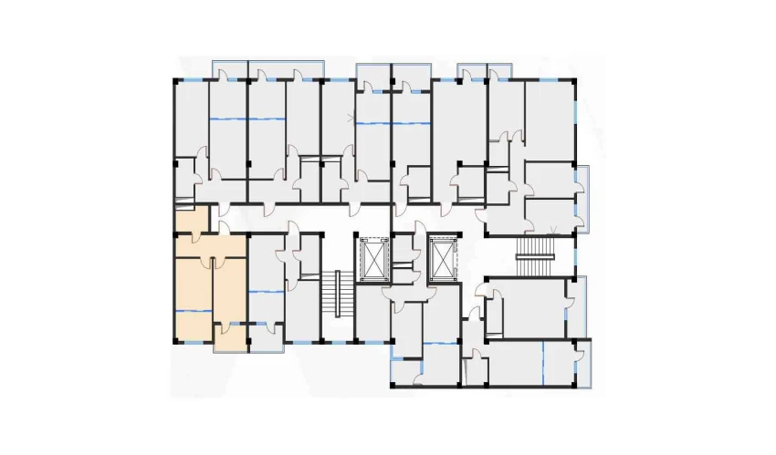 2-xonali xonadon 47.03 m²  2/7 qavat | Bochka Resort Turar-joy majmuasi