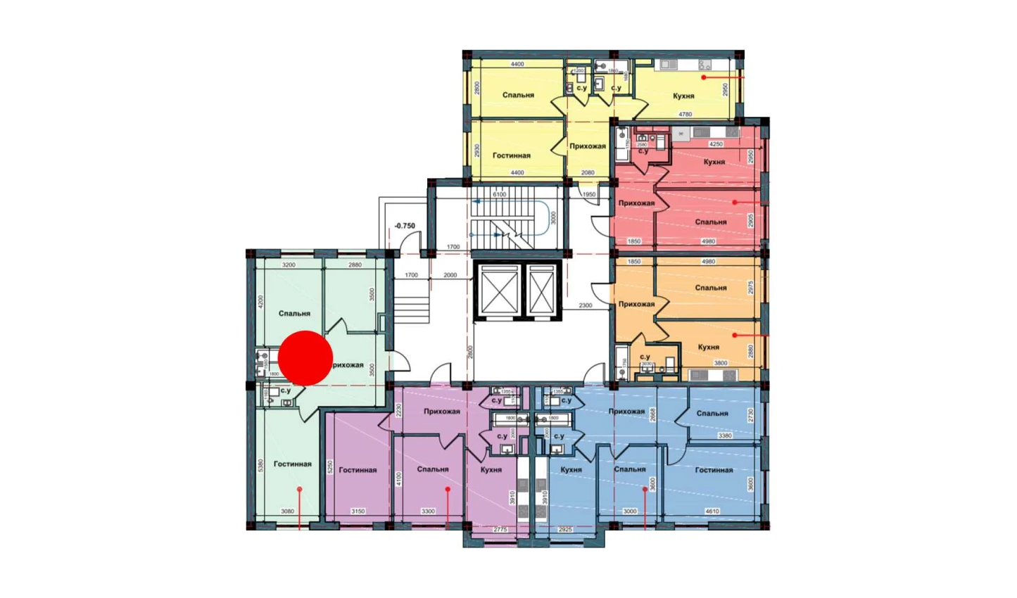 2-xonali xonadon 61.3 m²  2/10 qavat | NUR BARAKA Turar-joy majmuasi