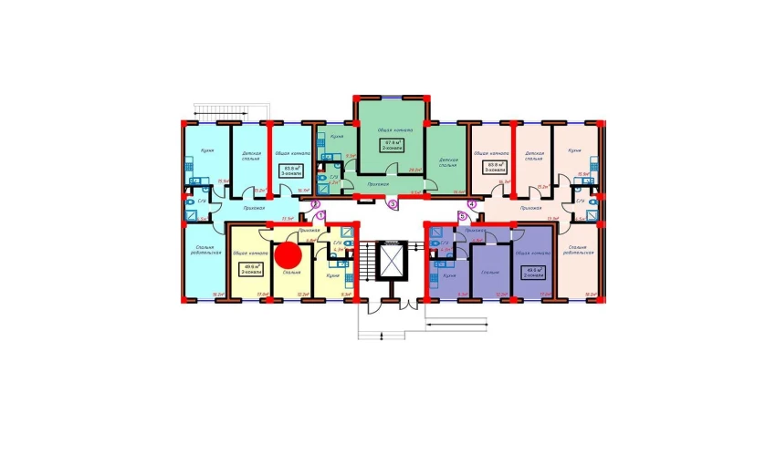 2-комнатная квартира 49.6 м²  1/9 этаж | Жилой комплекс Turon
